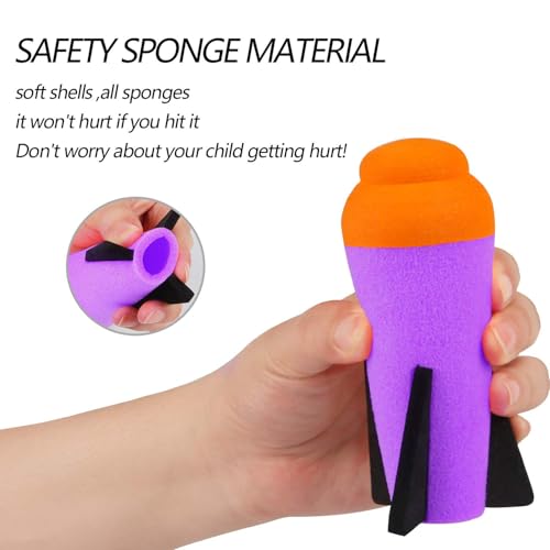 Ruibytree 6-Pack Mega Missile Refills for Nerf N-Strike Elite, Purple