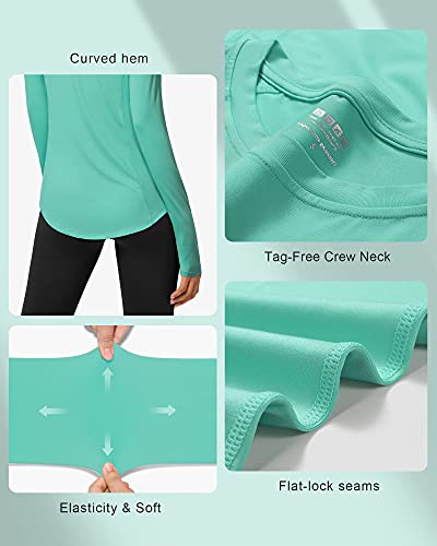 Long Sleeve UV Sun Shirts for Women - UPF 50+ Rash Guard - Green, Medium