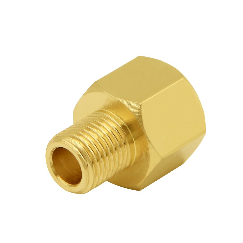 Joywayus 1/4" NPT Female × M10*1.0 Male Thread Brass Pipe Fitting Adapter Connector