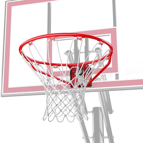 18" Steel Basketball Rim with Net - Breakaway - Slam Jam - Red