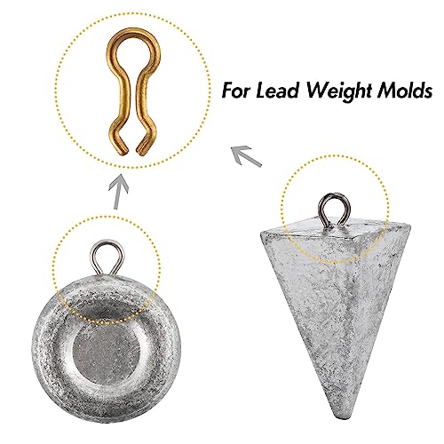 Sinker Eyes for Lead Weight Mold - US Size 1-3, 50 Pack