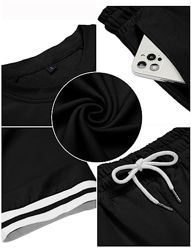 Babioboa Men's Short Sets 2 Piece Outfit - Medium Black Summer Tracksuit