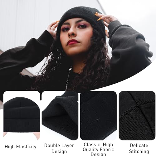 Knit Cuffed Halloween Beanie for Women, Men & Youth - One Size Fluorescein
