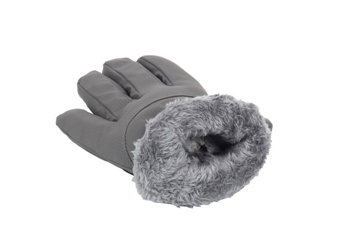 Water-Repellent Touchscreen Ski Gloves for Winter Sports - Grey Medium