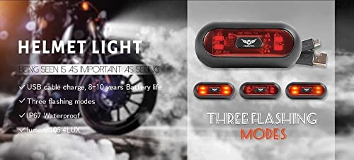 VERSATTA Helmet Light Version 1 - USB Rechargeable LED Motorcycle & Bike Rear Safety Light