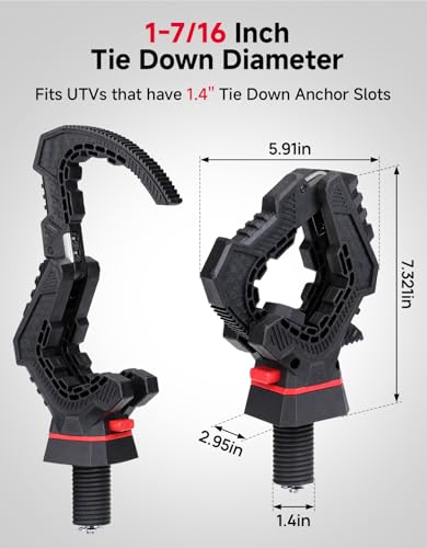 KEMIMOTO Ratcheting UTV Tool Rack with Quick Release & Adjustable Grip
