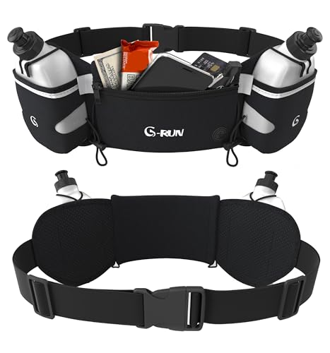 Hydration Running Belt with Bottles - Unisex Waist Pouch for Runners