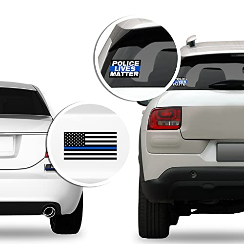 God Bless Our Police Oval Sticker - Officer Support Blue Line