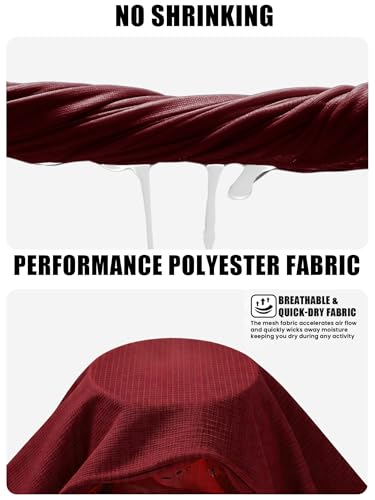 Men's Short Sleeve Performance Polo Shirt - Moisture Wicking Golf Tee, Large Wine Red