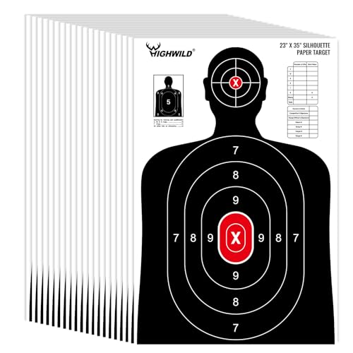 Shooting Range Silhouette Paper Targets - 23x35 Inches - Set of 20