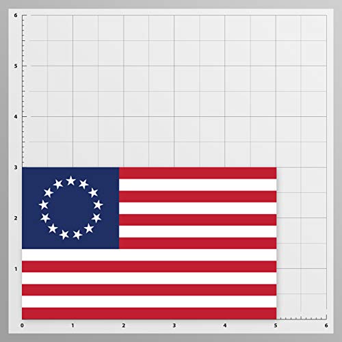 Betsy Ross Flag Vinyl Decal Sticker - 2-Pack, 5" x 3"