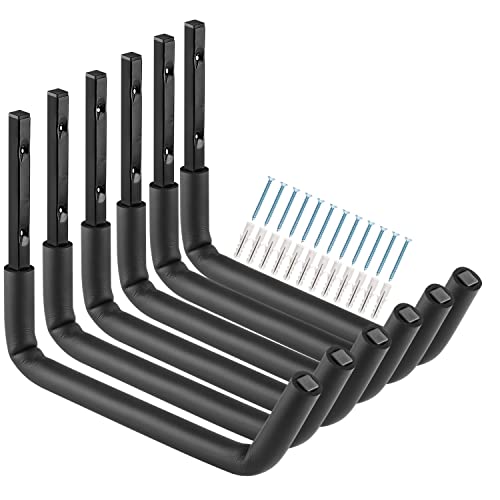 Garage Storage Heavy Duty Utility Hooks, 12 Inch Wall Mount Storage Hanger Organizer for Hanging Tool, Chairs, Hoses, Ladder, Bulk Items, Ropes, Bike