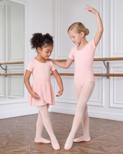 Stelle Girls Ballet Leotard Set with Skirt and Footed Tights, 6-7 Years, Pink