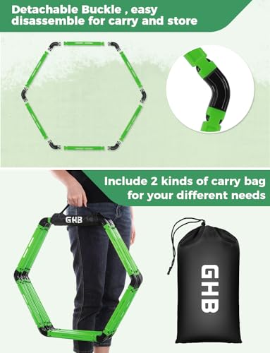 Hexagon Agility Rings Set - 6 Portable Training Rings with Bag