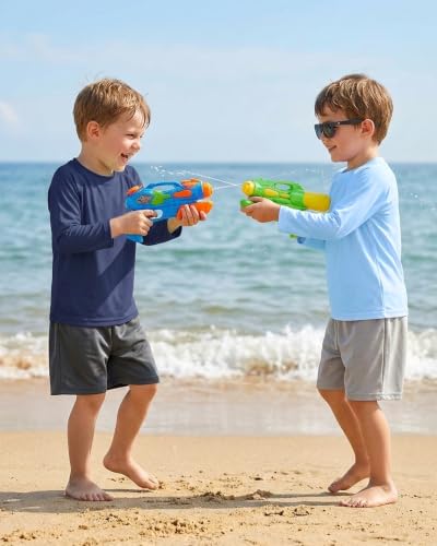 Toddler Boys Long Sleeve Rash Guard Swim Shirt - UPF 50+, Sky Blue, 5-6 Years