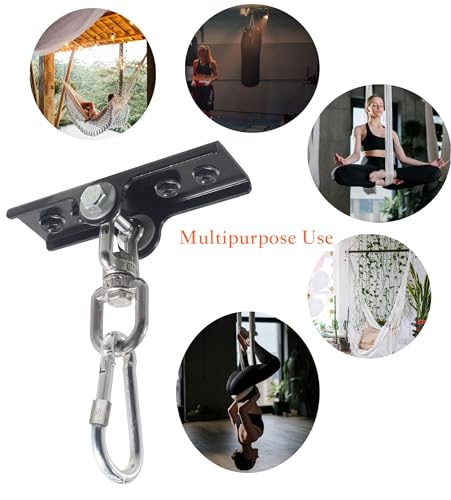 Firofend Black Heavy Duty Punching Bag Hanger with 360° Swivel, Supports Up to 300 lbs, Ceiling Mount for Boxing MMA Home Gym