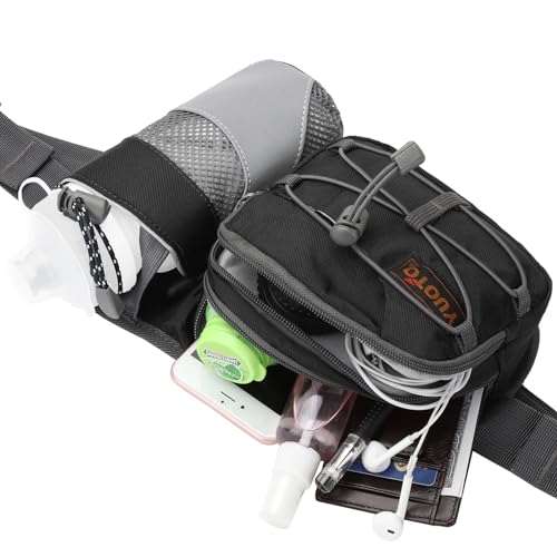 Hydration Waist Pack with Water Bottle Holder - Black
