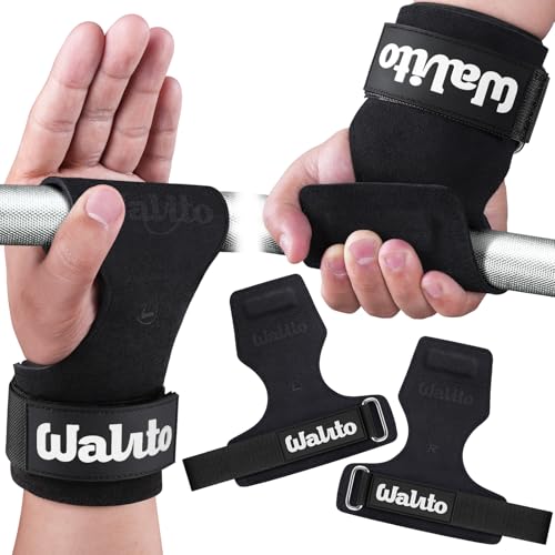 Premium Weightlifting Wrist Straps - Adjustable Leather Wraps with Neoprene Padding - Black