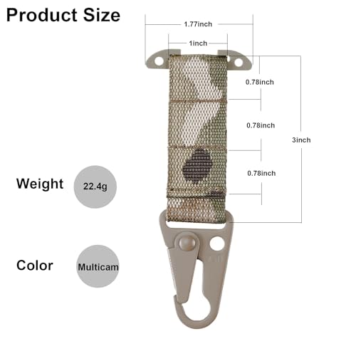 Tactical Gear Clip with HK Hook - Multicam 1pc MOLLE Attachment