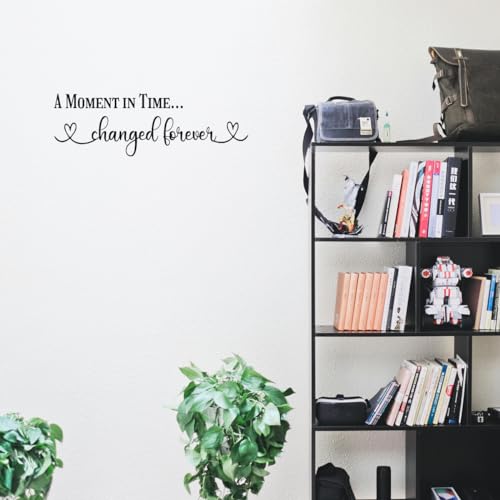 A Moment in Time Changed Forever - Picture Wall Decal Art Lettering Decoration Carved Pure Vinyl Quotes D?cor Handwriting Font Motto