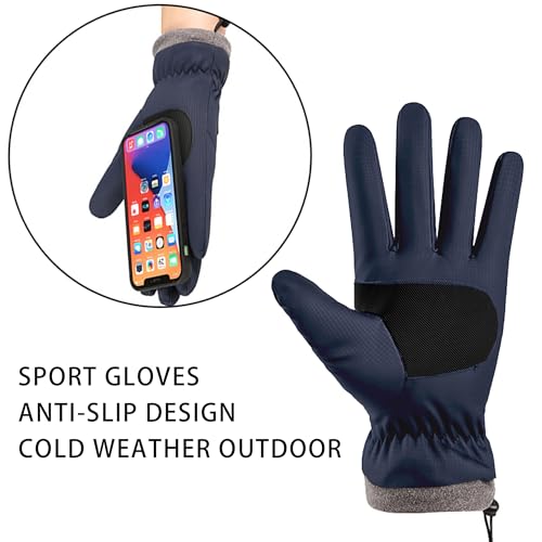 Waterproof Winter Ski Gloves for Men & Women - Medium, Solid Black