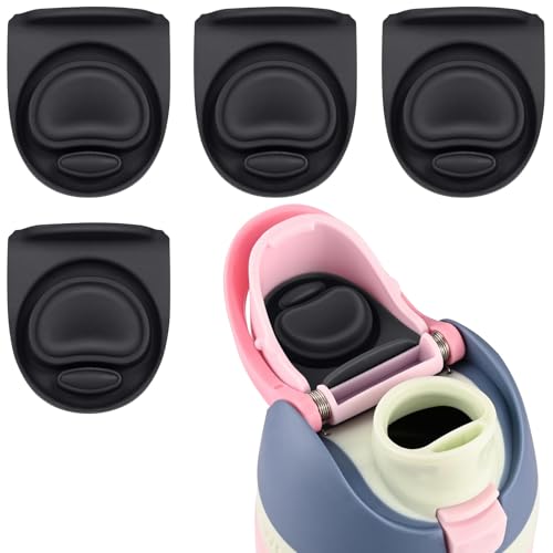 4-Pack Silicone Replacement Stopper for Water Bottle - Black
