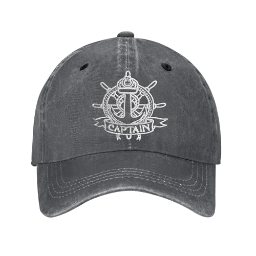 Vintage Washed Distressed Embroidered Baseball Cap - Captain