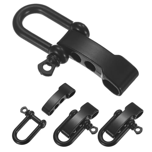 Adjustable Metal Paracord Shackle Buckle - 4PCS Black