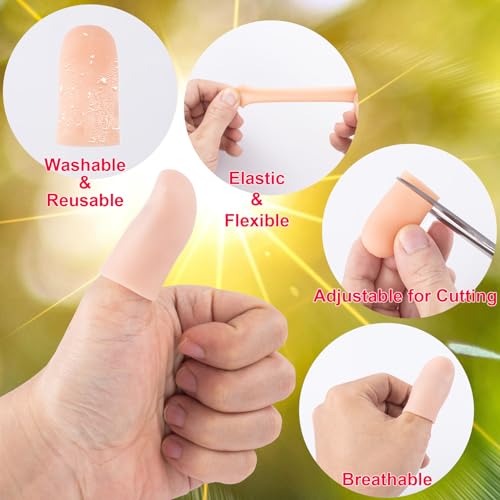 Gel Finger Cots - 10pcs Silicone Finger Covers, Small, Skin Colour