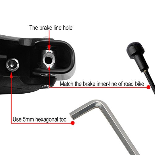 TOPCABIN Aluminum Brake Lever for Road Bike - Pair, 22.2-23.8 mm Handlebar