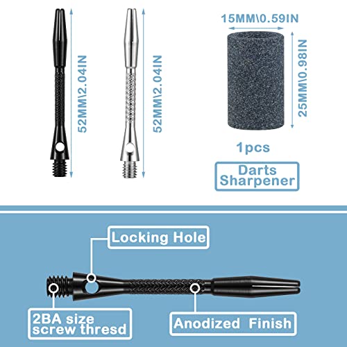 Charniol 24 Pcs Dart Shaft Replacement Parts - Black & Silver