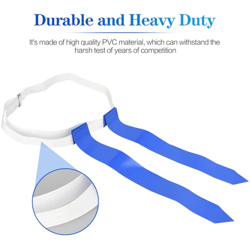 Flag Football Belts Set - Easy Tear Away, 4 Pcs (2 Blue + 2 Red)