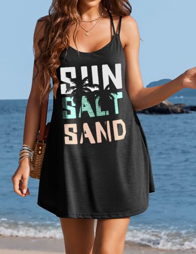 AI'MAGE Large Tie Dye Letter Print Women’s Swimsuit Cover Up Halter Neck Bathing Suit