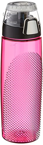 Hydration Bottle with Meter - 24 Oz BPA-Free Tritan Magenta - Leakproof Flip-Top