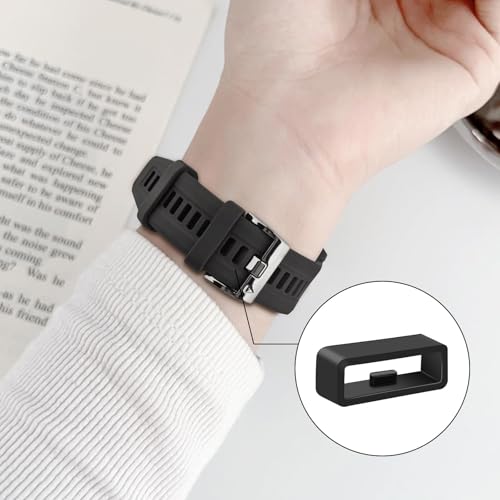 Silicone Loop Kit for Magic Bands - Secure Fastener Rings, 6-Pack Black & White