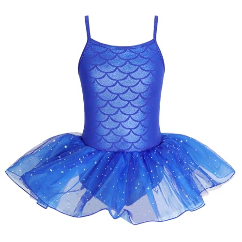 Tutu Skirted Leotard for Girls - Sapphire Blue, 9-10 Years