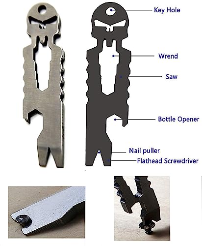 3-Piece Multi-Function Skull EDC Tool Set - Key Ring & Bottle Opener