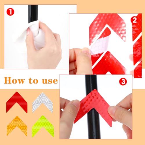 48-Piece Reflective Arrow Safety Stickers - Waterproof High-Visibility Decals