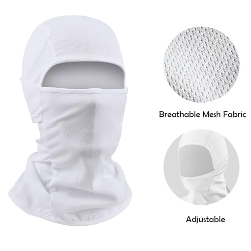 Ski Mask Balaclava - Sun Protection Face Mask for Motorcycle Riding - Large Black & White