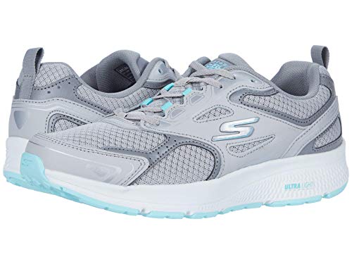 Skechers Women's Go Run Consistent Sneaker Wide 6 Gray Turquoise