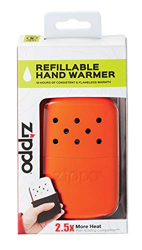 Zippo Refillable 12-Hour Hand Warmer - Orange, Flameless & Reusable
