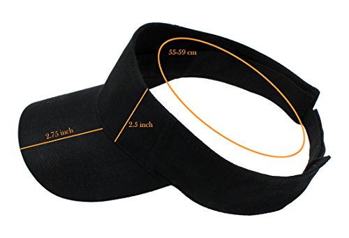 Sun Sports Visor Cap for Men & Women - One Size - Black