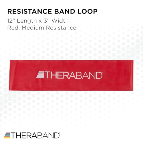 Resistance Band Loop - 12 Inch Red Medium for Pilates & Yoga