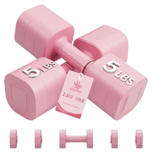 Adjustable Dumbbell Set - 2 to 10 lb Weights for Home - Pink