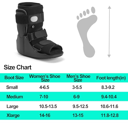 Honprodu Large Air Walking Boot for Broken Foot & Sprained Ankle - Adjustable Support, Lightweight Recovery Shoe