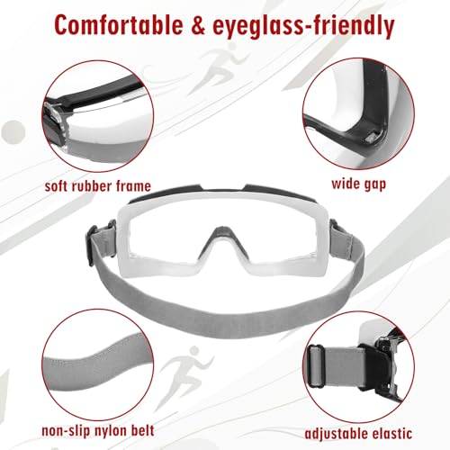 Protective Racquetball Goggles for Glasses - Anti-Fog & Scratch Resistant