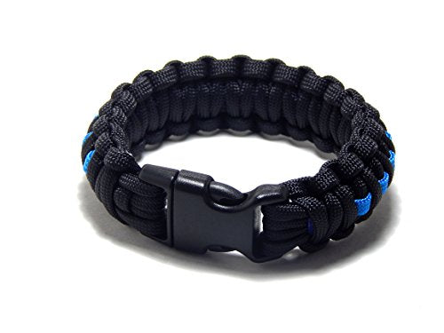 Paracord Survival Bracelet - Thin Blue Line Tactical 9 Inch