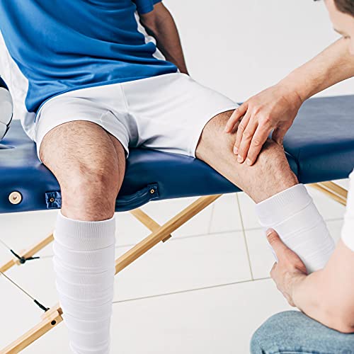 Calf Compression Sleeve - Elastic Support Sock for Men & Women - White