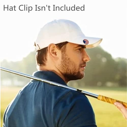 Golf Ball Marker with Hat Clip - American Flag Design