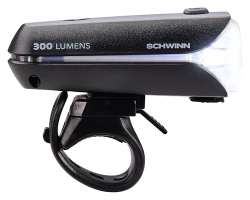 Schwinn 400 Lumen USB Headlight + Taillight 3 Modes, Side-Lens Beam – Black/Grey